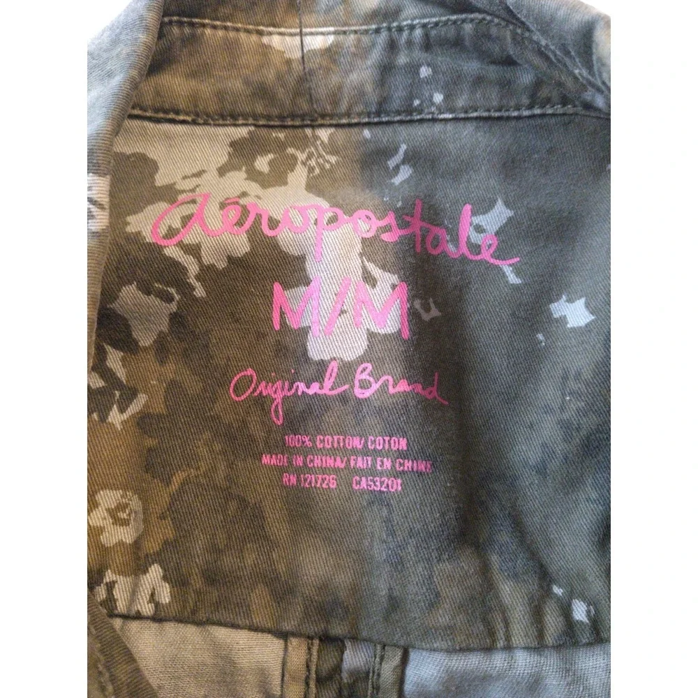 Aeropostale Women's Lightweight Camo Jacket Size M Gorpcore Camping Utility